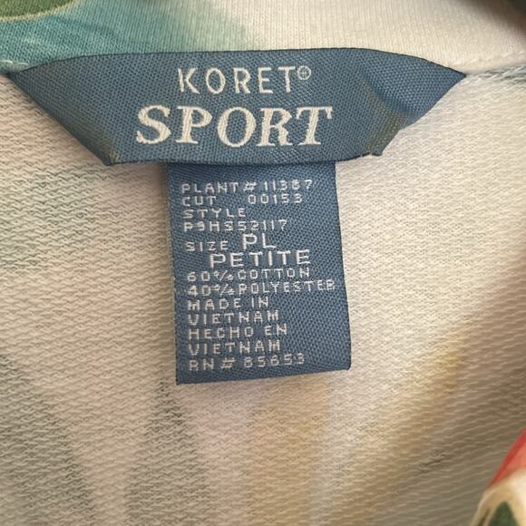 Korey Sport Women’s PL jacket tropical scenes. White, turquoise, orange. - Picture 4 of 8